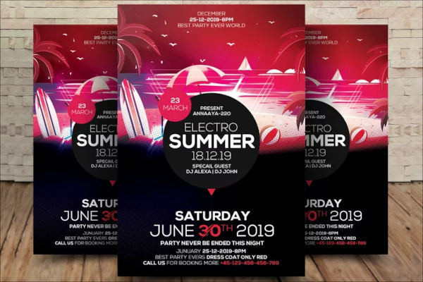 Summer Sunset Beach Flyer Templates | 33+ Free & Premium PSD, Ai, Word, InDesign Templates | Templateupdates